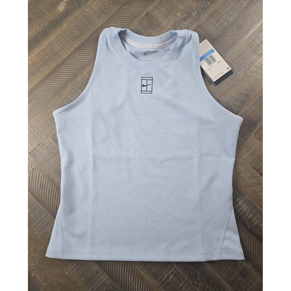 Nike Court Dri-FIT Tennis Tank Top Womens Medium Ribbed FZ6666-441 NWT